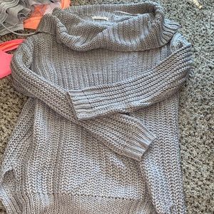 Grey big collar necked sweater size medium